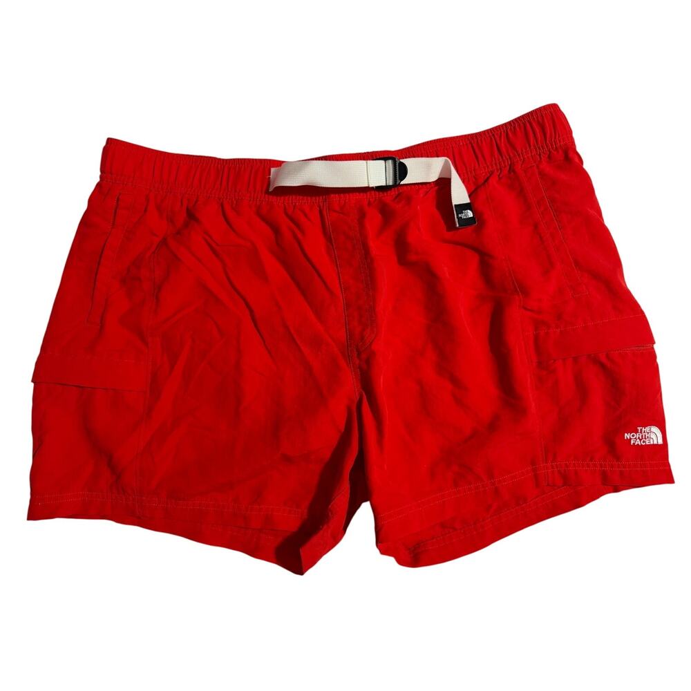 The North Face Red & White Shorts with Belt - Men's Size XXL (5" Inseam)